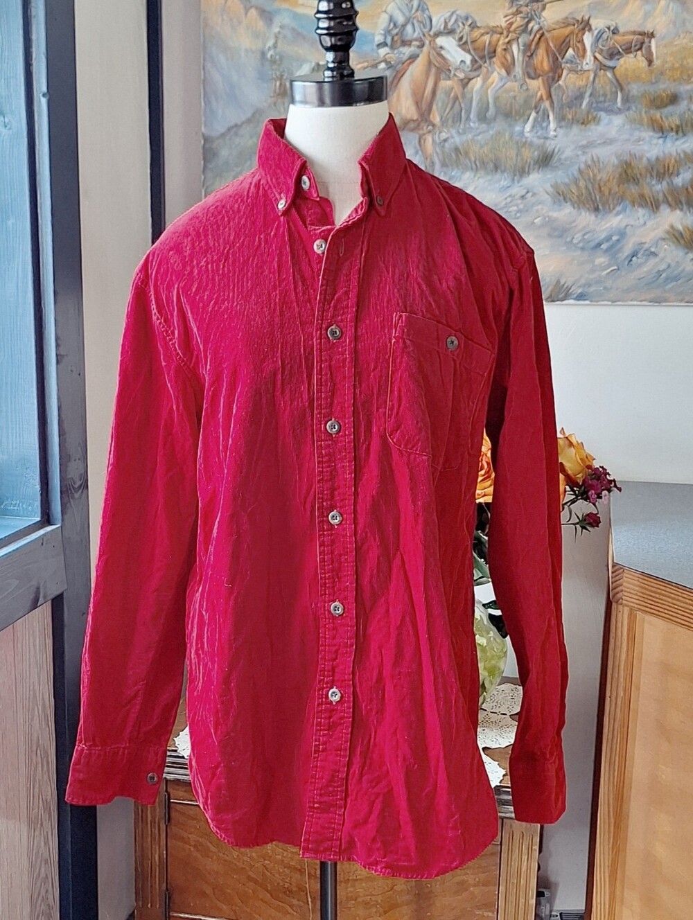 Vintage Pendleton 100% Cotton Corduroy "Wayne Shirt", Men's Small, RN#29685